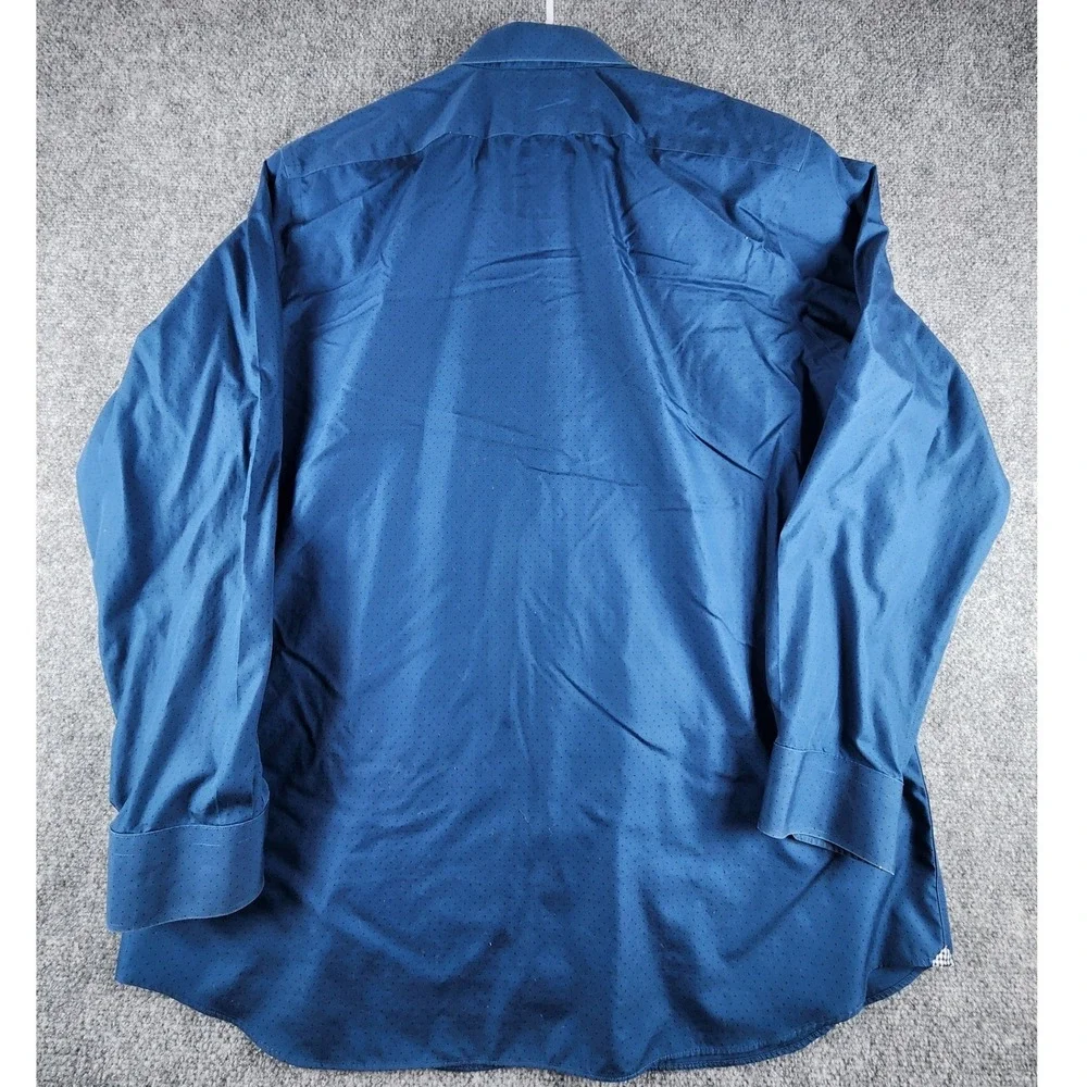 Banana Republic Camden Fit Non-Iron‎ Dress Shirt Mens XL Blue Micro Dot Cotton